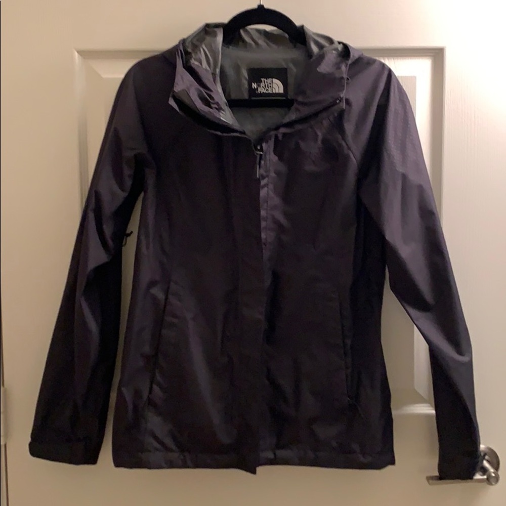 Black North Face Rain Jacket, never worn, size S
